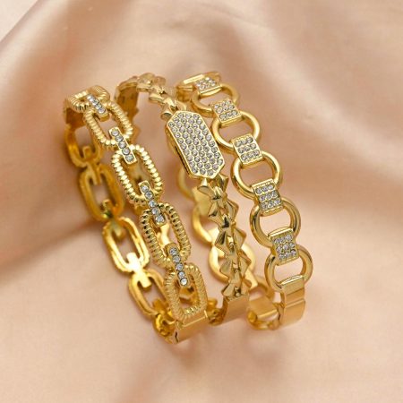 Stacked Elegance- 3-piece bangles set