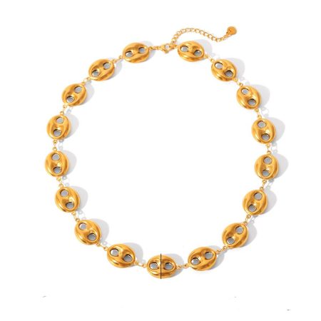 Puffed mariner chain necklace and bracelet