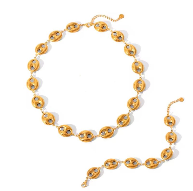 Puffed mariner chain necklace and bracelet - Image 4