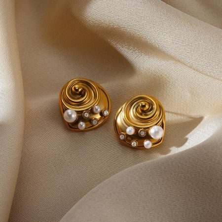Spiral Pearl Earring
